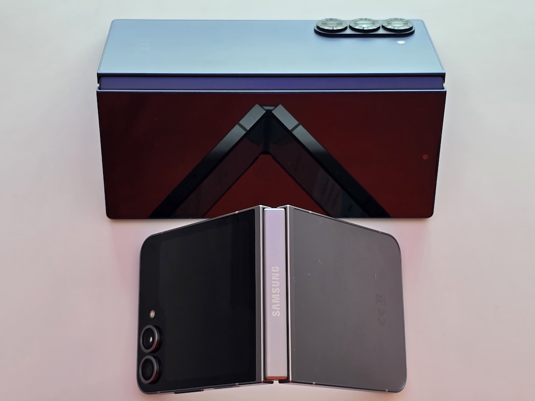 A blue box and a black box on a table