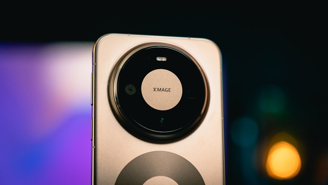 Close-up of a smartphone camera lens system.
