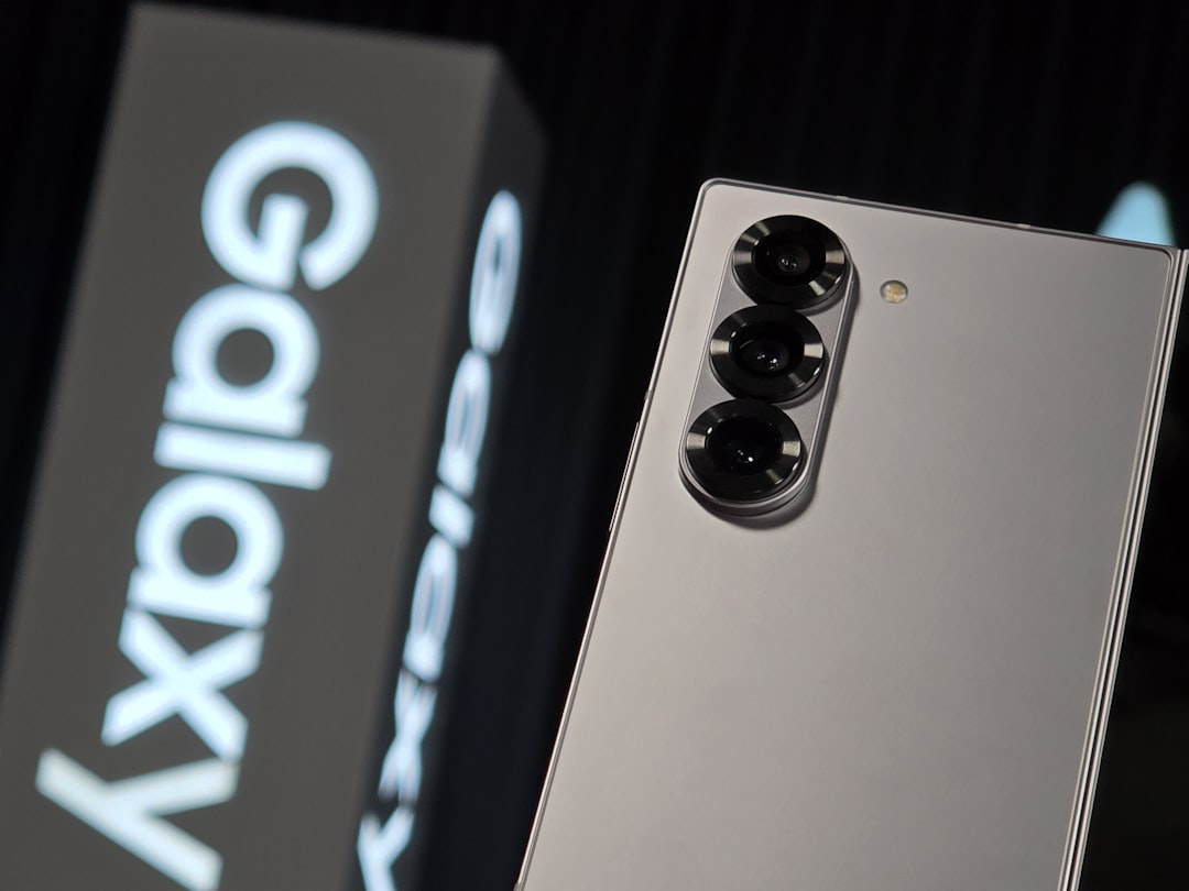 A close up of the back of a cell phone